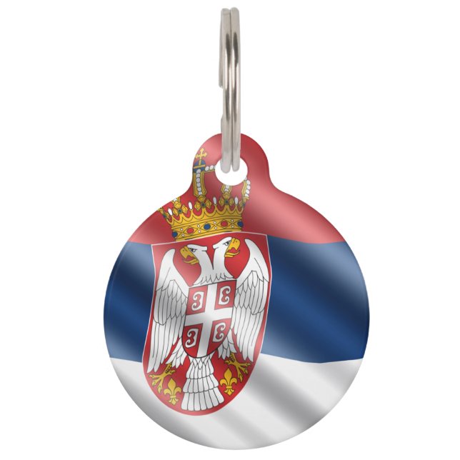 Servische vlag-wapenschild huisdierpenning (Voorkant)