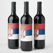 Servische vlag wijn etiket (Flessen)