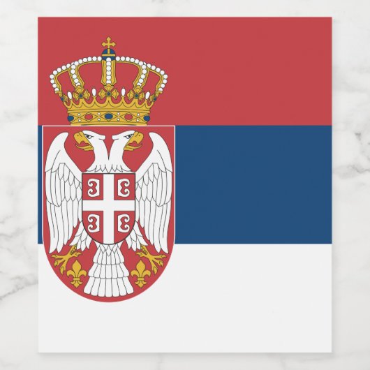 Servische vlag wijn etiket (Enkel label)