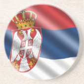 Servische vlag zandsteen onderzetter (Voorkant)