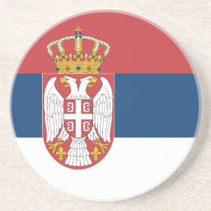 Servische vlag zandsteen onderzetter