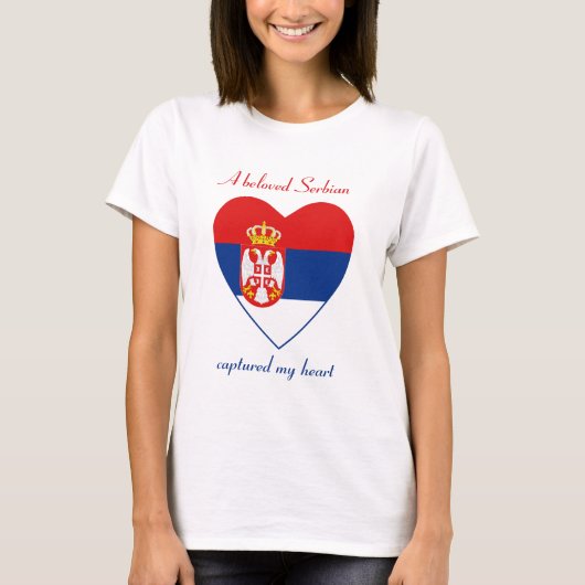 Servische Vlaggenliefje T-Shirt (Voorkant)