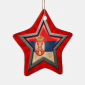 Servische vlagster met lichtstralen keramisch ornament (Rechts)