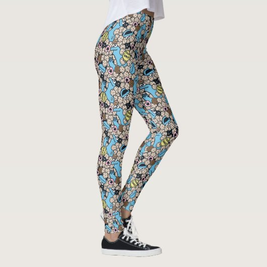 Sesam | Cookie Monster Doodle Patroon Leggings (Rechts)