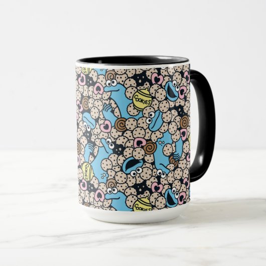 Sesam | Cookie Monster Doodle Patroon Mok (Voorkant rechts)