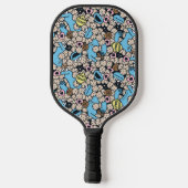 Sesam | Cookie Monster Doodle Patroon Pickleball Paddle (Achterkant)
