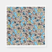 Sesam | Cookie Monster Doodle Patroon Servet (Voorkant)