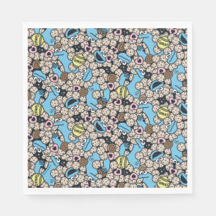 Sesam   Cookie Monster Doodle Patroon Servet