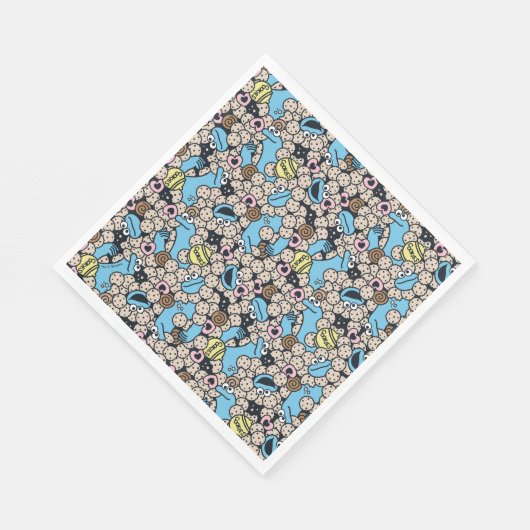 Sesam | Cookie Monster Doodle Patroon Servet (Hoek)