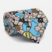 Sesam | Cookie Monster Doodle Patroon Stropdas (Opgerold)