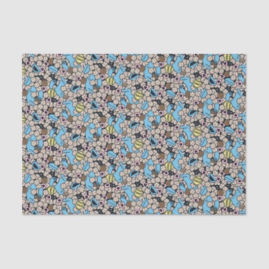 Sesam | Cookie Monster Doodle Patroon Tissuepapier (Voorkant)