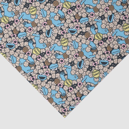 Sesam | Cookie Monster Doodle Patroon Tissuepapier (Detail)