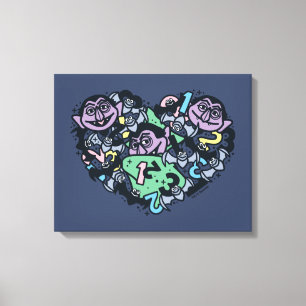 Sesam   Count von Doodle Heart Canvas Afdruk