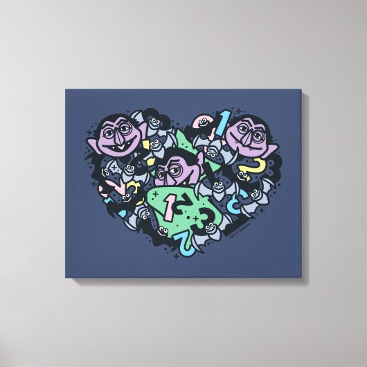 Sesam | Count von Doodle Heart Canvas Afdruk (Voorkant)