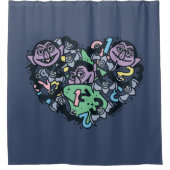 Sesam | Count von Doodle Heart Douchegordijn (Voorkant)