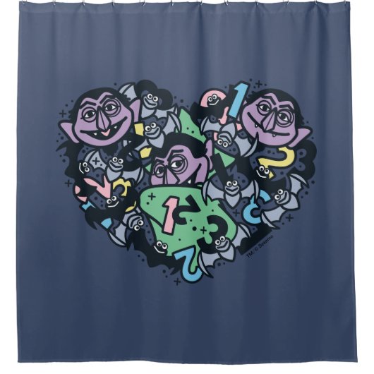 Sesam | Count von Doodle Heart Douchegordijn (Voorkant)