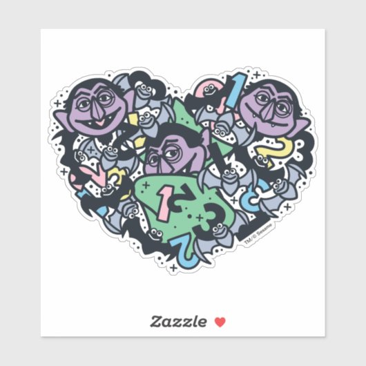 Sesam | Count von Doodle Heart Sticker (Vel)