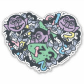 Sesam | Count von Doodle Heart Sticker (Voorkant)