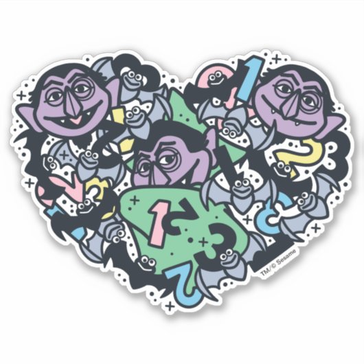 Sesam | Count von Doodle Heart Sticker (Voorkant)