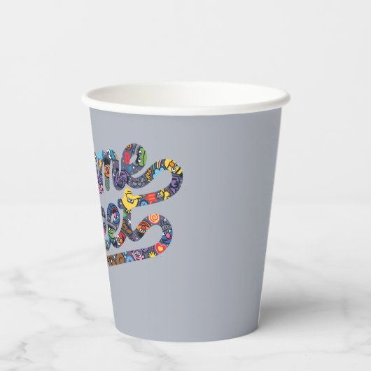 Sesam | Doodle Logo Papieren Bekers (Achterkant)