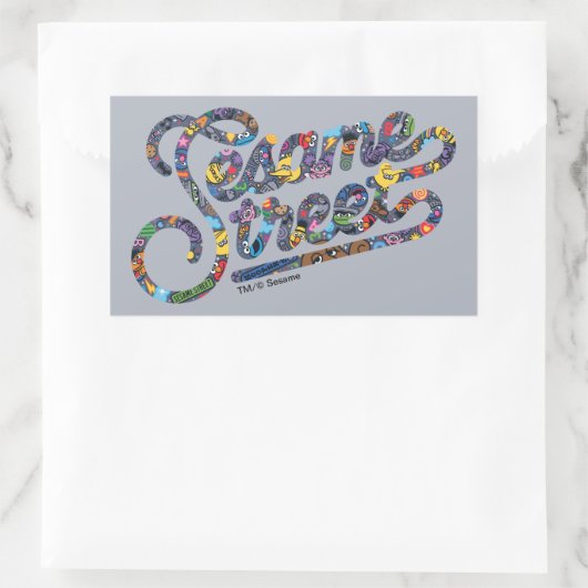 Sesam | Doodle Logo Rechthoekige Sticker (Tas)