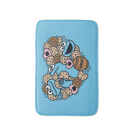 Sesam | Koekjesmonster Doodle Heart Badmat (Voorkant Verticaal)
