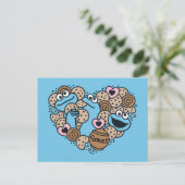 Sesam | Koekjesmonster Doodle Heart Briefkaart (Staand voorkant)