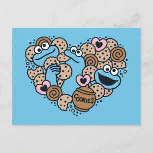 Sesam Koekjesmonster Doodle Heart Briefkaart