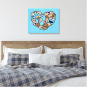 Sesam | Koekjesmonster Doodle Heart Canvas Afdruk (Insitu (Slaapkamer))