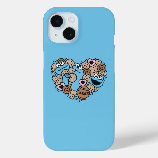 Sesam | Koekjesmonster Doodle Heart Case-Mate iPhone Case (Achterkant)