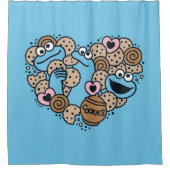 Sesam | Koekjesmonster Doodle Heart Douchegordijn (Voorkant)