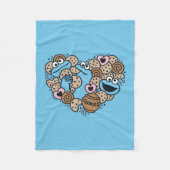 Sesam | Koekjesmonster Doodle Heart Fleece Deken (Voorkant)