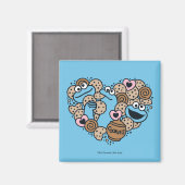 Sesam | Koekjesmonster Doodle Heart Magneet (Voorkant / Achterkant)