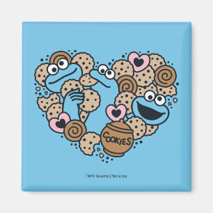 Sesam Koekjesmonster Doodle Heart Magneet