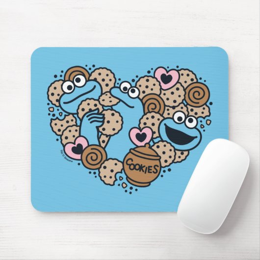 Sesam | Koekjesmonster Doodle Heart Muismat (Met muis)