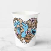 Sesam | Koekjesmonster Doodle Heart Papieren Bekers (Links)