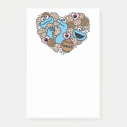 Sesam | Koekjesmonster Doodle Heart Post-it® Notes (Voorkant)