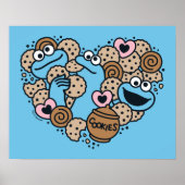Sesam | Koekjesmonster Doodle Heart Poster (Voorkant)