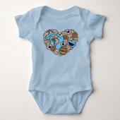 Sesam | Koekjesmonster Doodle Heart Romper (Voorkant)