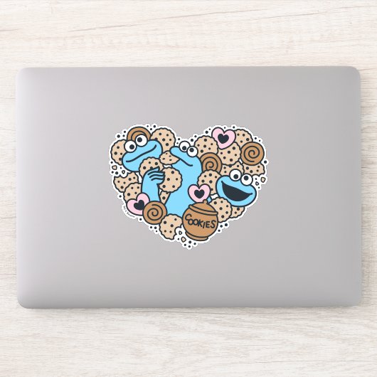 Sesam | Koekjesmonster Doodle Heart Sticker (Computer)