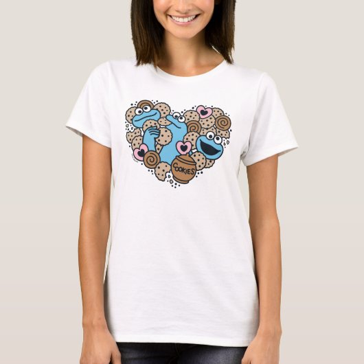 Sesam | Koekjesmonster Doodle Heart T-shirt (Voorkant)
