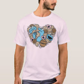 Sesam | Koekjesmonster Doodle Heart T-shirt (Voorkant)