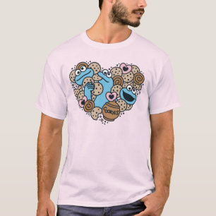 Sesam   Koekjesmonster Doodle Heart T-shirt