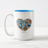 Sesam | Koekjesmonster Doodle Heart Tweekleurige Koffiemok (Links)