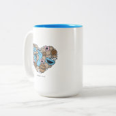 Sesam | Koekjesmonster Doodle Heart Tweekleurige Koffiemok (Voorkant links)