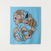 Sesam | Koekjesmonster Doodle Heart Wandkleed (Voorkant)