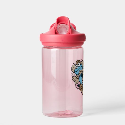 Sesam | Koekjesmonster Doodle Heart Waterfles (Voorkant)