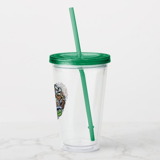 Sesam | Oscar de Grouch Doodle Heart Acryl Drinkbeker (Links)