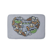 Sesam | Oscar de Grouch Doodle Heart Badmat (Voorkant)