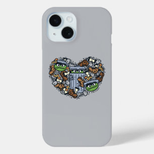 Sesam   Oscar de Grouch Doodle Heart iPhone 15 Case